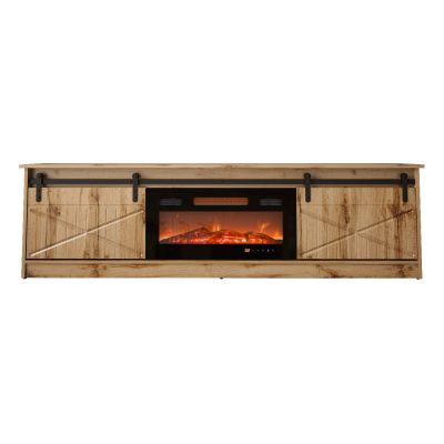 6. GRANERO TV-Schrank + Kamin 200x56,7x35 Wotan Eiche