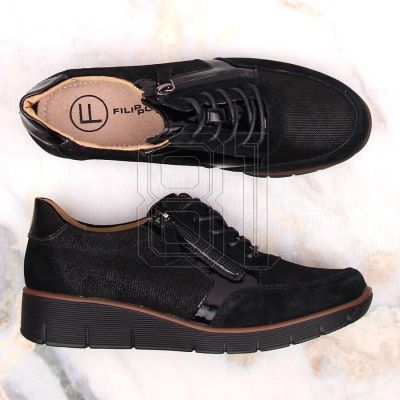 9. Filippo W PAW467 schwarze Keilschuhe aus Leder