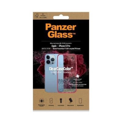 7. PanzerGlass ClearCase antibakterielle, nach Militärstandard zertifizierte Hülle für iPhone 13 Pro – transparentes Rosa