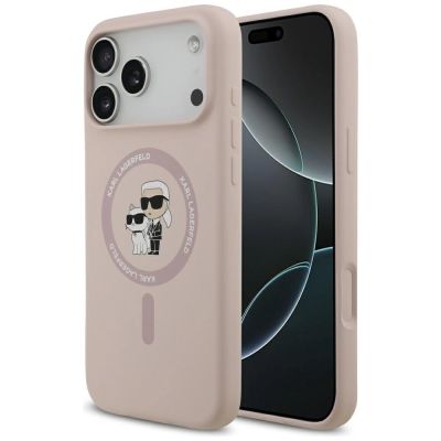 Karl Lagerfeld Silikon Karl&Choupette Ring MagSafe Case für iPhone 17 Pro Max - Pink