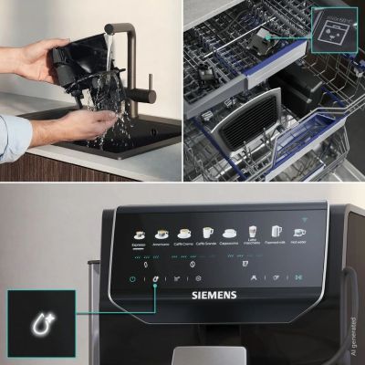 6. Siemens EQ500 iAroma TP553E07 15-Bar-Espressomaschine | Klavierlack