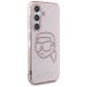 4. Karl Lagerfeld Strasssteine K. Kopf Logo Samsung Galaxy S25 Hülle Pink