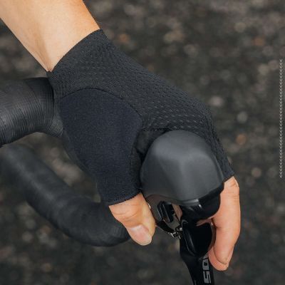 3. Rockbros TLS004 ROAD TO SKY Kurze stoßdämpfende Fahrradhandschuhe L - Schwarz