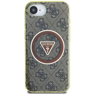 3. Guess IML Metal Glitter 4G Circle Triangle MagSafe Hülle für iPhone 16e - Braun