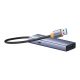 6. Baseus UltraJoy Series USB-A-Hub (4x USB-A 3.0, 1x USB-C 5V) – Grau