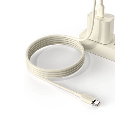 6. Dudao L7SF 2in1 Kabel USB-C - USB-C / Lightning 100W 1,2m - Beige