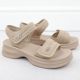 3. Damensandalen mit dicker Sohle und Klettverschluss, beige Potocki 105300