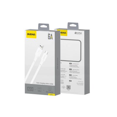 2. Dudao L2sT USB-A - USB-C 6A Kabel 1,2 m - Weiß
