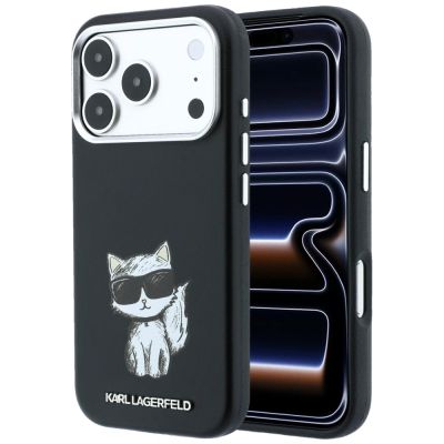 2. Karl Lagerfeld Smooth Choupette Sketch MagSafe Hülle für iPhone 18 Pro / 17 Pro / 18 Pro - Schwarz