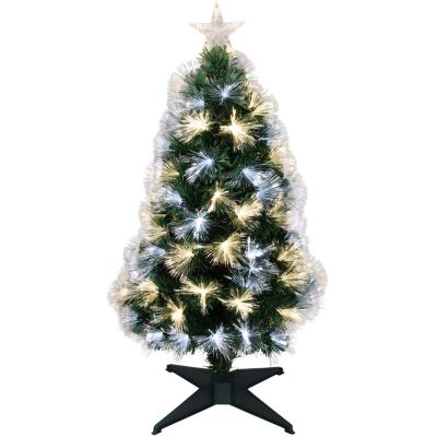 Dekorativer Weihnachtsbaum aus Glasfaser, warmweiß/kaltweiß, 90 cm
