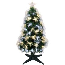 Dekorativer Weihnachtsbaum aus Glasfaser, warmweiß/kaltweiß, 90 cm