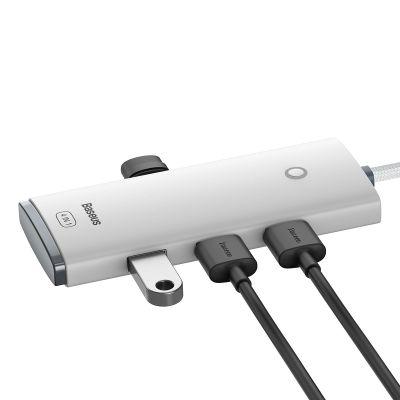 4. Baseus Lite Series HUB Adapter USB Typ C - 4x USB 3.0 2m weiß (WKQX030502)
