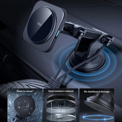 9. ESR Halolock Magnetische MagSafe QI2 15W Autohalterung - Schwarz