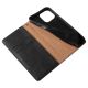 12. Magnetband-Hülle für iPhone 14 Pro Max Flip Wallet Mini Lanyard Stand Schwarz