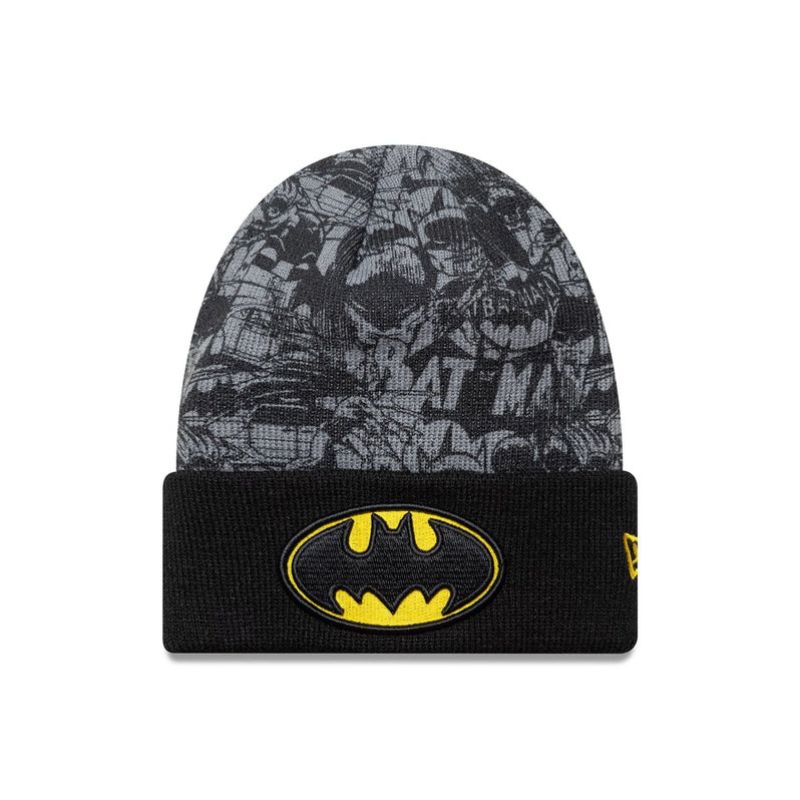 New Era Batman Jugend-Strickmütze mit schwarzem Bündchen - 60691137