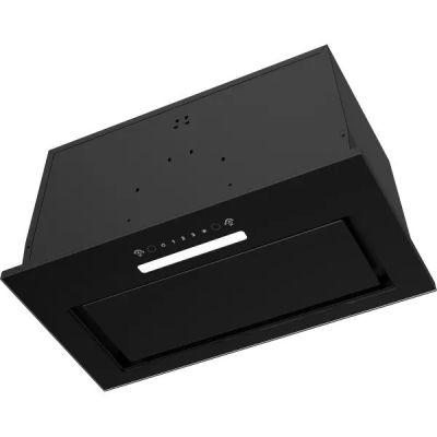 2. Einbau-Dunstabzugshaube MPM-54-OWS-01, schwarzes Glas, Gestensteuerung, LED-Beleuchtung, Absorber und Absaugung