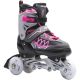 19. Rollschuhe - Rollschuhe - Eislaufen 4-in-1 ENERO PRO LED 26-29 Pink-Grau