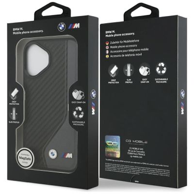 8. BMW M Carbon Logo MagSafe Hülle für iPhone 17 - Schwarz und Grau