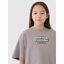 Oversize-Crop-Top mit Print für Mädchen 4F 4FJRSS25TTSHF2587-83S