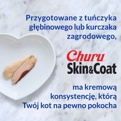 6. INABA Churu Skin&Coat Huhn – Katzenleckerli – 4 x 14 g