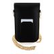 2. Hello Kitty Leder-Metall-Logo-Kettentasche – Schwarz