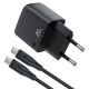 4. Acefast A113 GaN PD 20W USB-C Wandladegerät mit Display mit USB-C Kabel - Schwarz