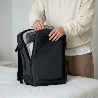 13. Tech-Protect Defender S50 Rucksack für Ryanair & Wizzar, 20 l Laptop, Schwarz