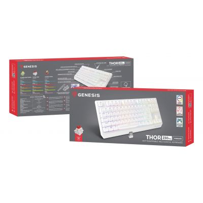 GENESIS Thor 230 TKL Tastatur Gaming USB + RF Wireless + Bluetooth QWERTY US Englisch Weiß