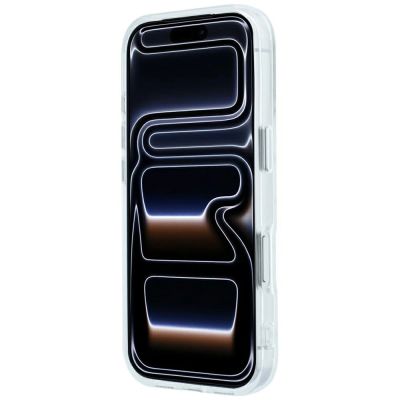 5. Karl Lagerfeld IML Strass-Hülle mit galvanisiertem Logo für iPhone 17 Pro / 18 Pro – Weiß