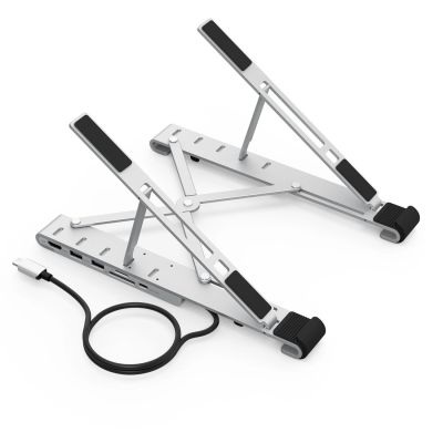 Choetech Stand Multifunktionsstation für Laptop PD / USB-C HDMI (4K / 30Hz) / 2xUSB-A / 1xUSB-C / 1xSD / 1xTF schwarz (HUB-M43)