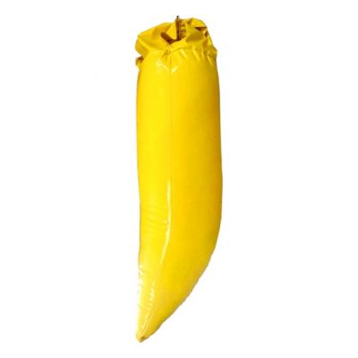 Eine gelbe, bananenförmige Plawil-Tasche auf Springseilen