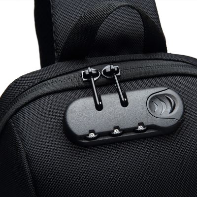 9. Wozinsky Premium Einschultriger Anti-Diebstahl City-Rucksack mit Organizer und USB - Schwarz