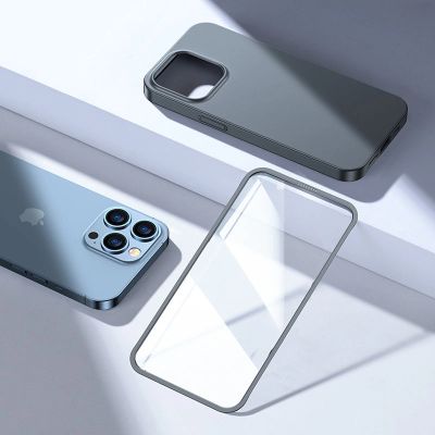 9. Joyroom 360 Full Case Cover für iPhone 13 Pro Max Back & Front Cover + Tempered Glass Grey (JR-BP928 Anlauffarben)