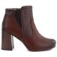 2. Damen-Ankle-Boots mit Blockabsatz und Plateau, gefüttert, dunkelbraun, M.Daszyński AF125B-1