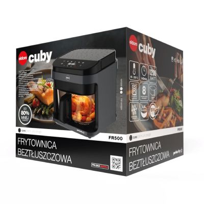 20. ELDOM FETTFREIE FRITTEUSE FR500 5,5 L 1200W GLASBEHÄLTER, GRILLEN, SILIKONPLATTE, 8 PROGRAMME, TEMPERATURREGELUNG.