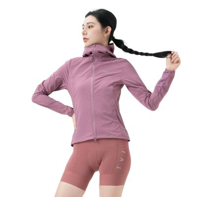 4. Rockbros YPW079 TVI Damen-Radjacke mit Kapuze, Größe L – Pink