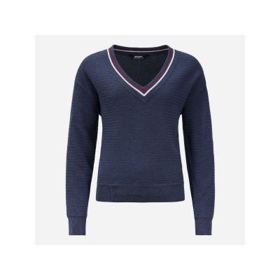 7. ROSSIGNOL Damenpullover mit V-Ausschnitt, Strick, Marineblau