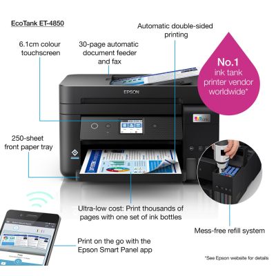 16. Epson EcoTank ET-4850 Inkjet A4 4800 x 1200 DPI 33 Seiten/Min. WLAN