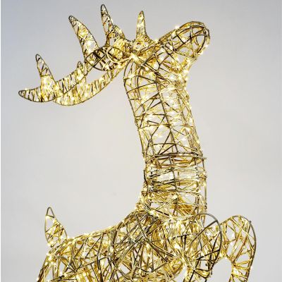 3. Rentier-Lichterdekoration mit Schleife, 50 x 88 cm, 720 LEDs