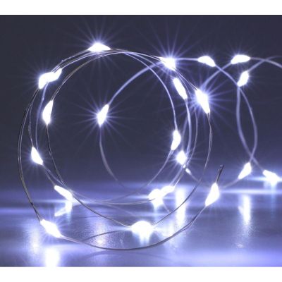 7. Batteriebetriebene Lichterkette mit 40 LEDs, kaltweiß