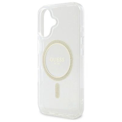 6. Guess GUHMP16MHFGERET iPhone 16 Plus 6,7" transparentes Hardcase IML Glitter Circle MagSafe