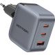 4. Vention 70W GaN PD Ladegerät, 1x USB-A, 2x USB-C, Schwarz
