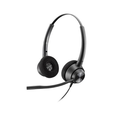 3. POLY EncorePro 320 Kabelgebundenes Kopfbügel-Headset mit Schnellverschluss, binauralem Design, TAA-Kabel, USB Typ-A, Schwarz