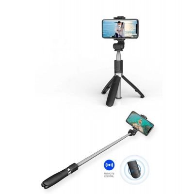 5. Tech-Protect L01S Bluetooth-Selfie-Stick mit Stativ bis 70 cm – Schwarz