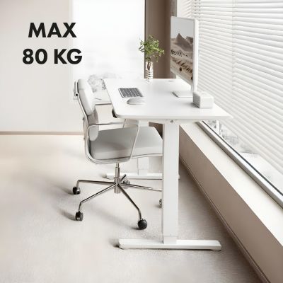 7. ERGO OFFICE ELEKTRISCHER SCHREIBTISCH, HÖHENVERSTELLBAR BIS 1160 MM, MAX. 80 KG, OHNE TISCHPLATTE FÜR ARBEIT IM SITZEN UND STEHEN, WEISS ER-400 W