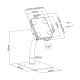 MACLEAN TABLET-HALTERUNG ZUR WAND-/TISCHMONTAGE MIT VERRIEGELUNG 7,9"–11" UNIVERSELL WEISS MC-468W