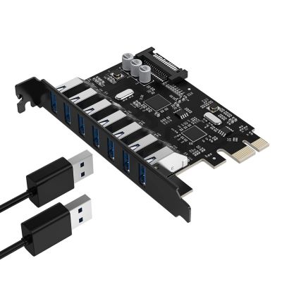 7. USB-3.0-PCI-E-Erweiterungskarte mit 7 Anschlüssen für Desktop-Gehäuse