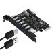 7. USB-3.0-PCI-E-Erweiterungskarte mit 7 Anschlüssen für Desktop-Gehäuse