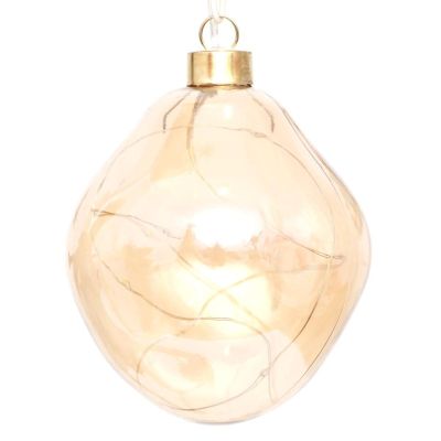 10. LED-Tropfenleuchte aus Glas, 10 cm, Gold