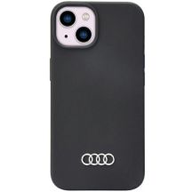 Audi Silikonhülle iPhone 14 6,1" schwarz/schwarz Hardcase AU-LSRIP14-Q3/D1-BK